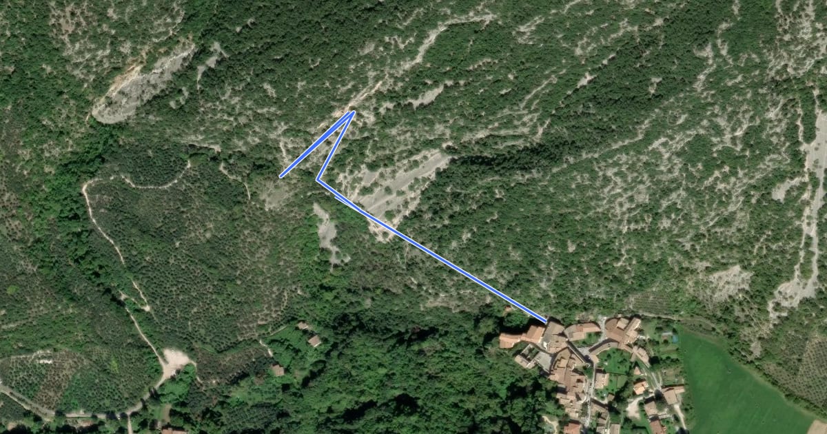 Маршрут Via Crucis Eremo Santa Maria Giacobbe на спутниковом снимке