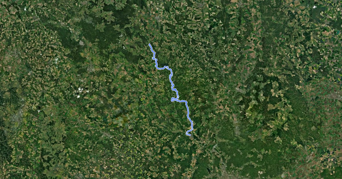 Маршрут Via Czechia - Centrální (8. Údolí Svratky) на спутниковом снимке