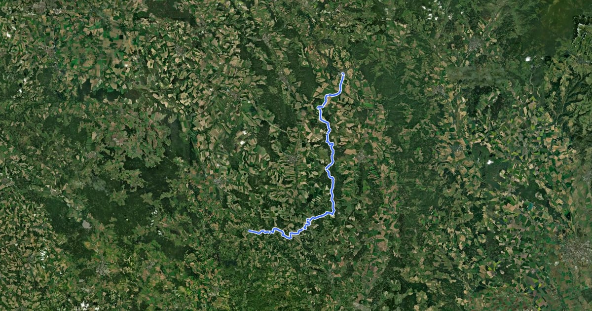Маршрут Via Czechia - Českomoravská (3. Českotřebovská vrchovina) на спутниковом снимке