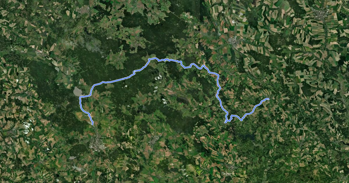 Маршрут Via Czechia - Českomoravská (4. Hornosvratecká vrchovina) на спутниковом снимке