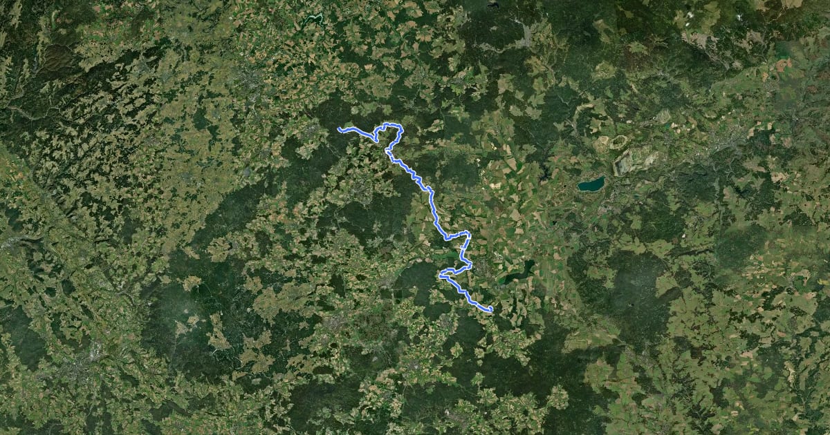 Маршрут Via Czechia - Jižní (12. Smrčiny a Chebská pánev) на спутниковом снимке