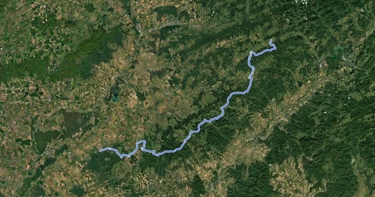 Маршрут Via Czechia - Jižní (3. Bílé Karpaty) на спутниковом снимке