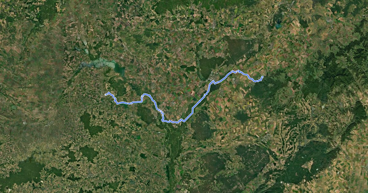 Маршрут Via Czechia - Jižní (4. Dolnomoravský úval) на спутниковом снимке