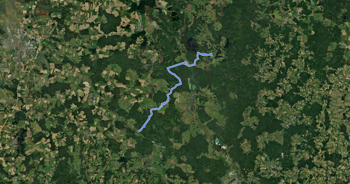 Маршрут Via Czechia - Jižní (7. Třeboňská pánev) на спутниковом снимке