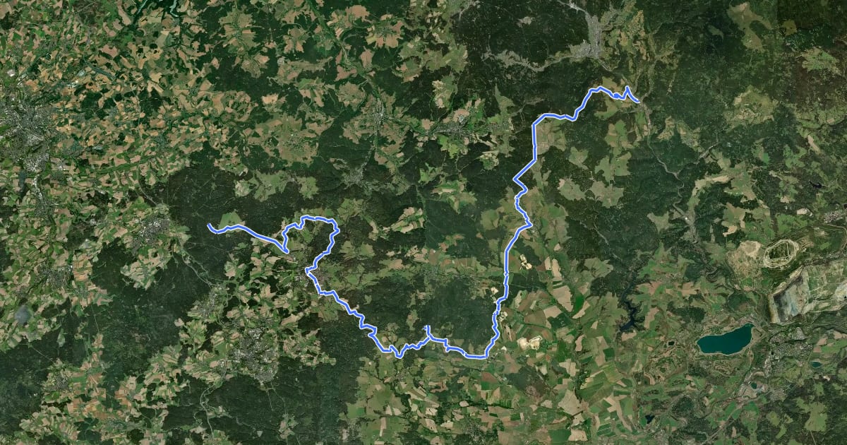Маршрут Via Czechia - Severní (1. Smrčiny) на спутниковом снимке