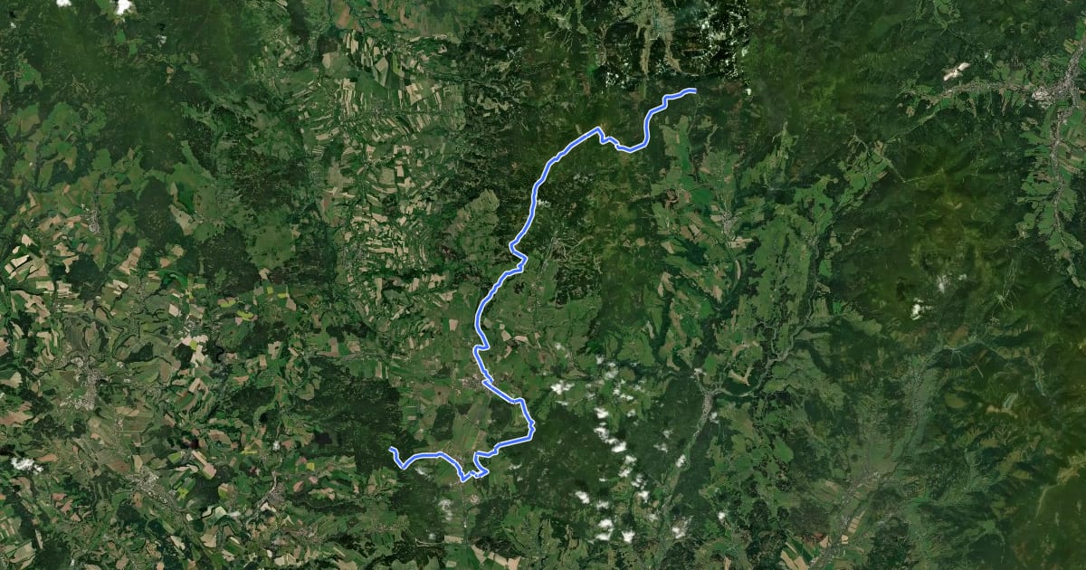 Маршрут Via Czechia - Severní (10. Králický Sněžník) на спутниковом снимке