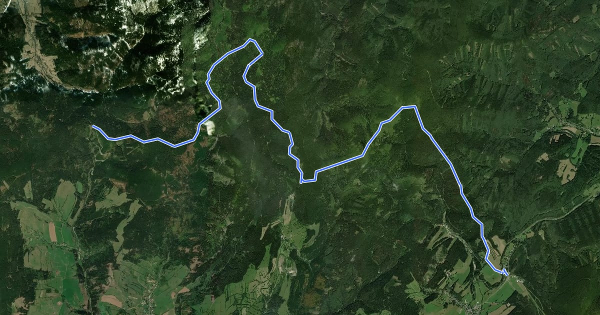 Маршрут Via Czechia - Severní (11. Rychlebské hory) на спутниковом снимке