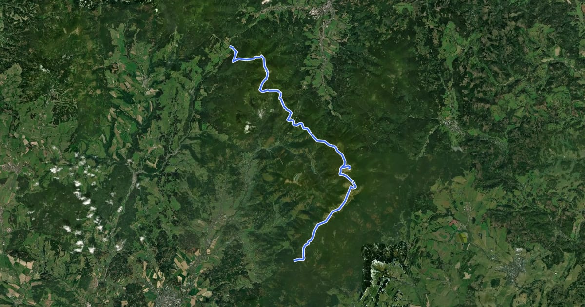 Маршрут Via Czechia - Severní (12. Hrubý Jeseník) на спутниковом снимке