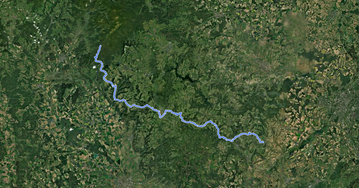 Маршрут Via Czechia - Severní (13. Nízký Jeseník) на спутниковом снимке