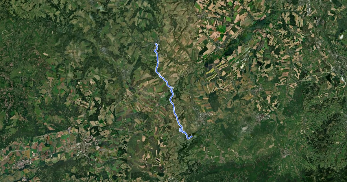 Маршрут Via Czechia - Severní (14. Moravská brána a Podbeskydská pahorkatina) на спутниковом снимке