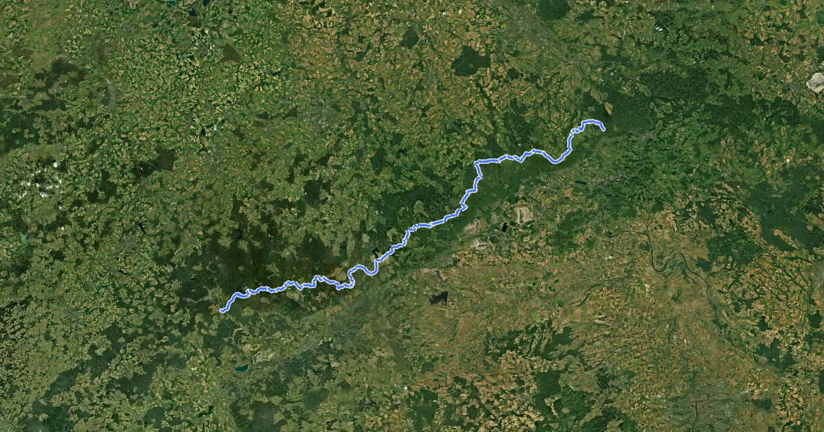 Маршрут Via Czechia - Severní (2. Krušné hory) на спутниковом снимке