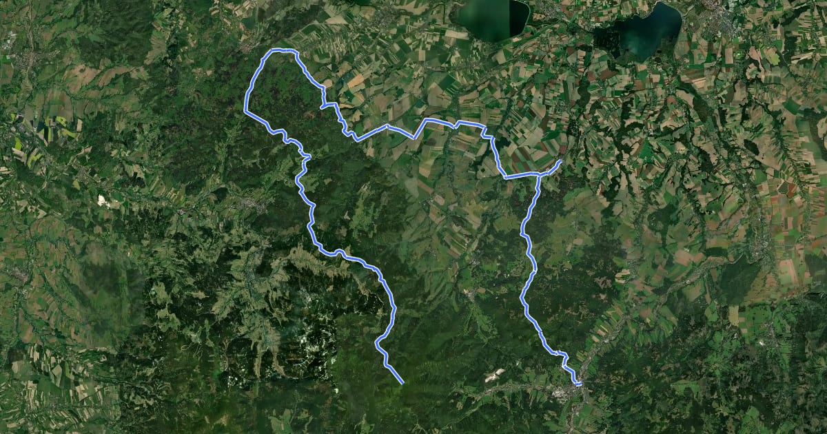 Маршрут Via Czechia - Slezskem (1. Rychlebské hory a Vidnavská nížina) на спутниковом снимке