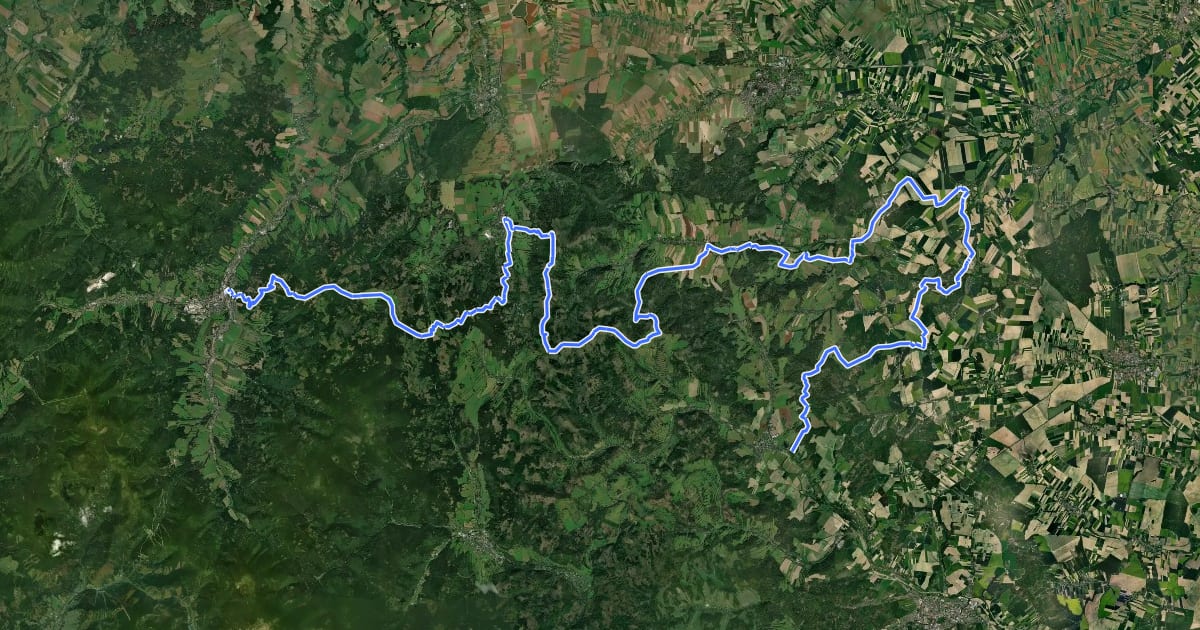 Маршрут Via Czechia - Slezskem (2. Zlatohorská vrchovina) на спутниковом снимке