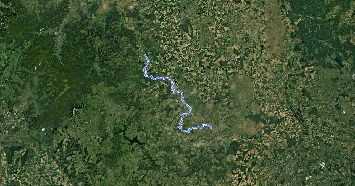 Маршрут Via Czechia - Slezskem (3. Nízký Jeseník) на спутниковом снимке