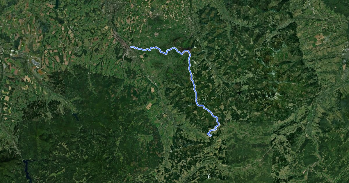 Маршрут Via Czechia - Slezskem (6. Slezské Beskydy) на спутниковом снимке