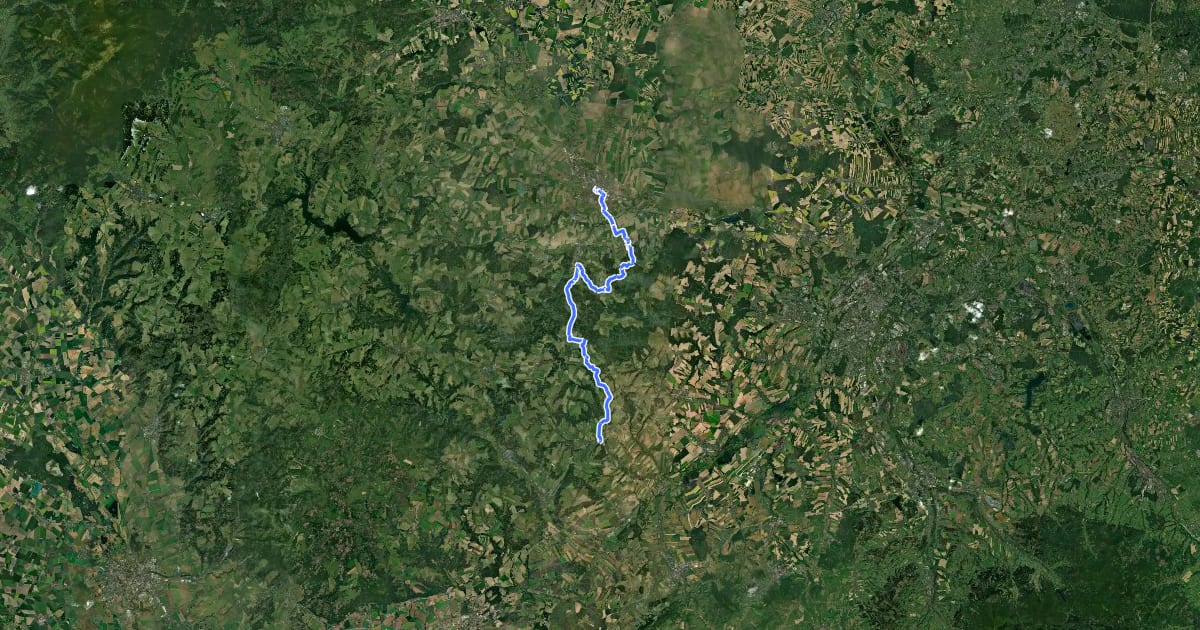 Маршрут Via Czechia - Slezskem (7. Vítkovská vrchovina) на спутниковом снимке