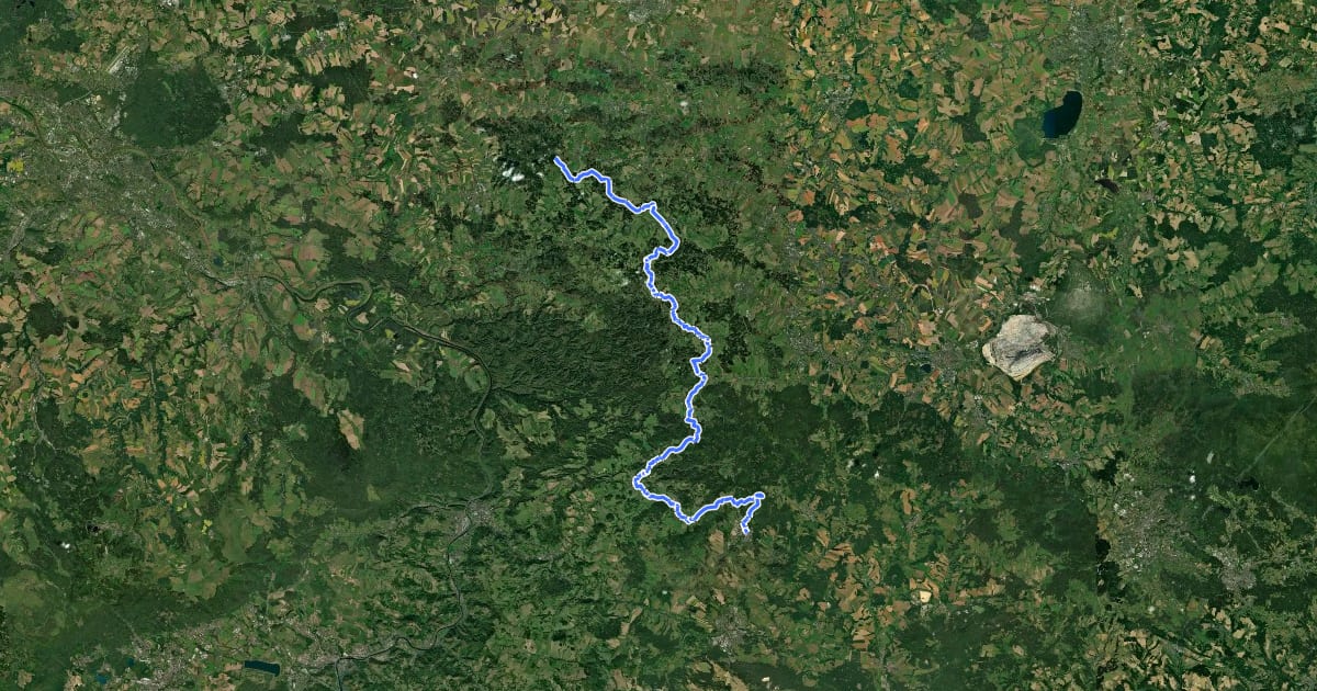 Маршрут Via Czechia - Středozemím (1. Šluknovsko a Lužické hory) на спутниковом снимке