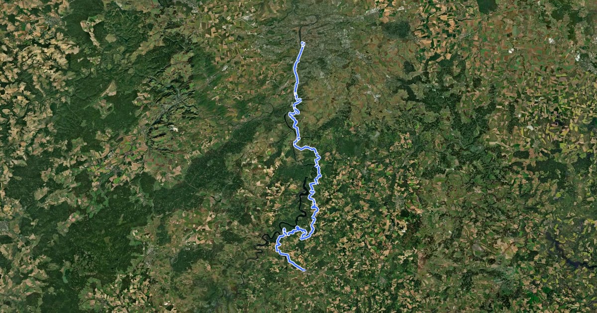 Маршрут Via Czechia - Středozemím (4. Střední Povltaví) на спутниковом снимке