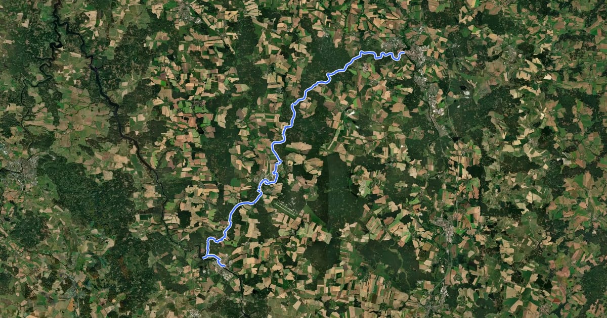 Маршрут Via Czechia - Středozemím (6. Údolí Lužnice) на спутниковом снимке