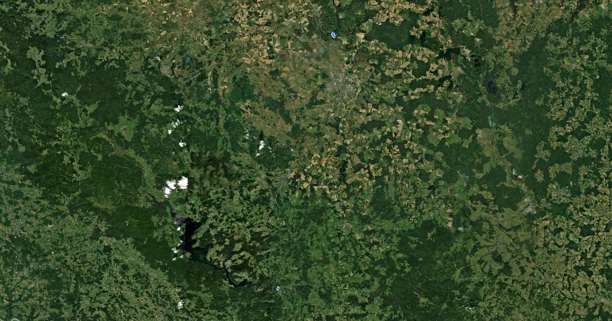 Маршрут Via Czechia - Stezka středozemím (pěší) на спутниковом снимке