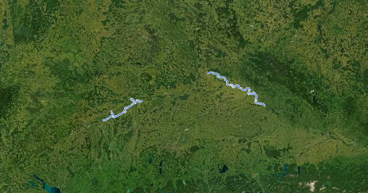 Маршрут Via Danubia на спутниковом снимке