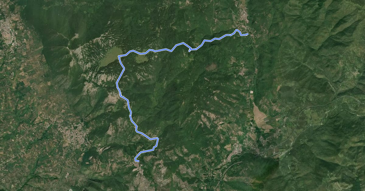Маршрут Via dei Lupi - Tappa 02 на спутниковом снимке