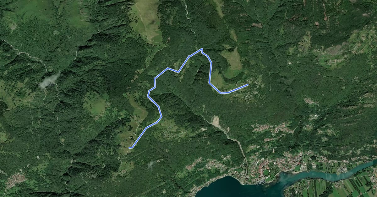 Маршрут Via dei Monti Lariani (Sorico-Monti Vercana) на спутниковом снимке