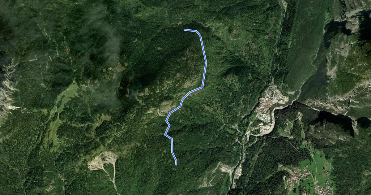 Маршрут Via dei Silenzi на спутниковом снимке