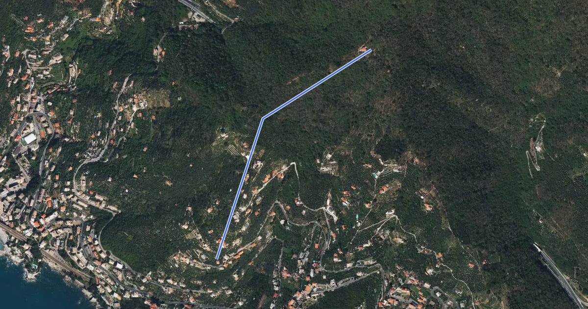 Маршрут Via dei Tessitori - Via al Santuario della Madonnetta - Madonnetta на спутниковом снимке