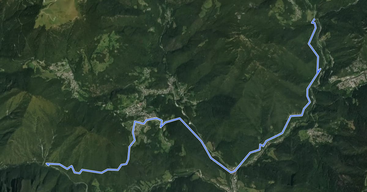 Маршрут Via del Ferro на спутниковом снимке