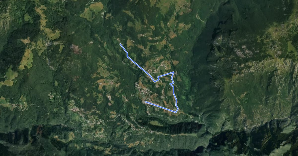 Маршрут Via del paesaggio sacro e della storia на спутниковом снимке