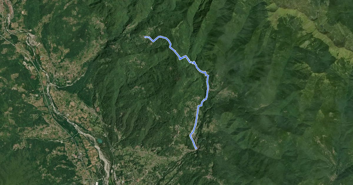 Маршрут Via del Volto Santo 1b на спутниковом снимке