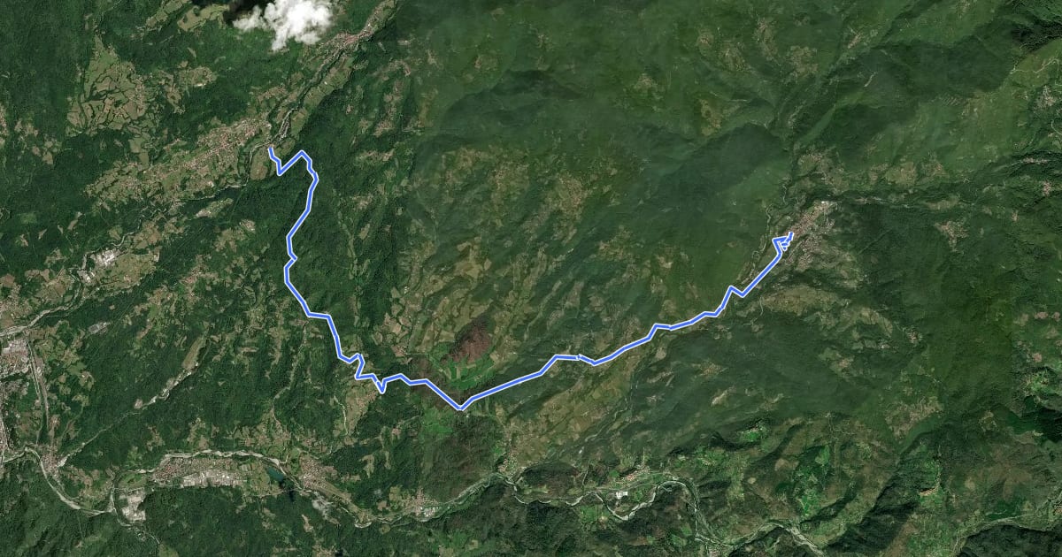 Маршрут Via del Volto Santo 2b на спутниковом снимке