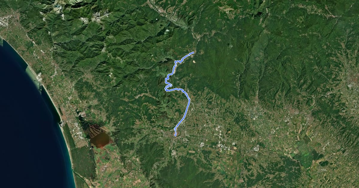 Маршрут Via del Volto Santo 7 на спутниковом снимке