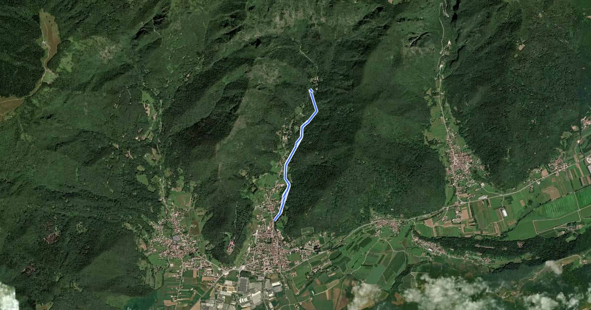 Маршрут Via dell'Acqua на спутниковом снимке