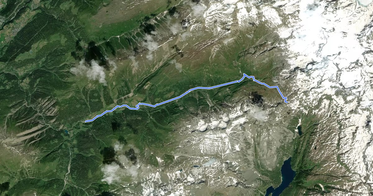 Маршрут Via dell' Arbola Tappa 2 - Dal Devero a Binn (tratto svizzero) на спутниковом снимке