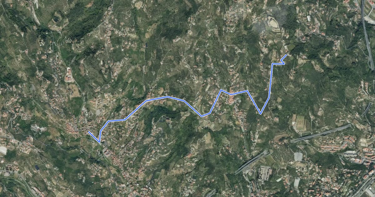 Маршрут Via della Costa - Variante tappa 3.1 на спутниковом снимке