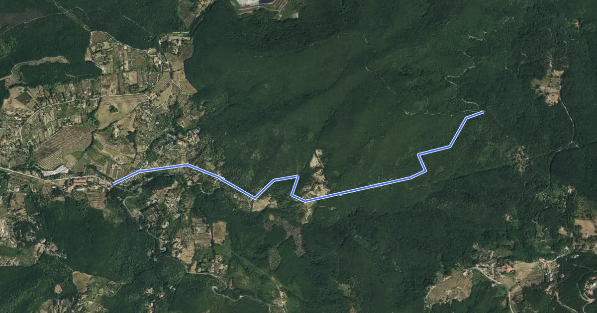 Маршрут Via delle Vallicelle на спутниковом снимке