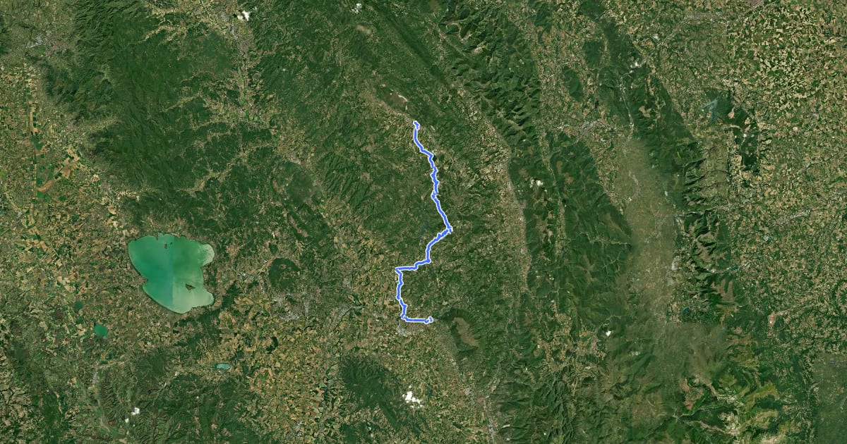 Маршрут Via di Francesco in bici - Tappa N3 Gubbio-Assisi на спутниковом снимке