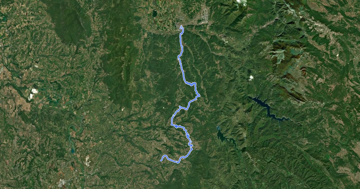 Маршрут Via di Francesco in bici - Tappa Rieti-Ponticelli di Scandriglia на спутниковом снимке
