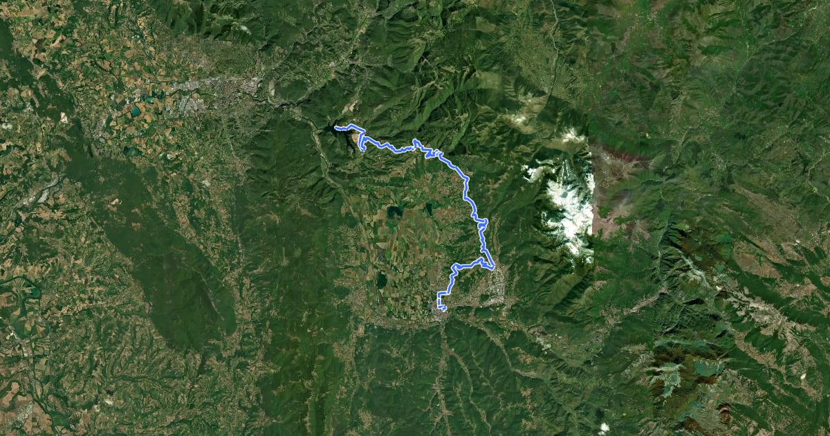 Маршрут Via di Francesco in bici - Tappa S4 Rieti-Piediluco на спутниковом снимке
