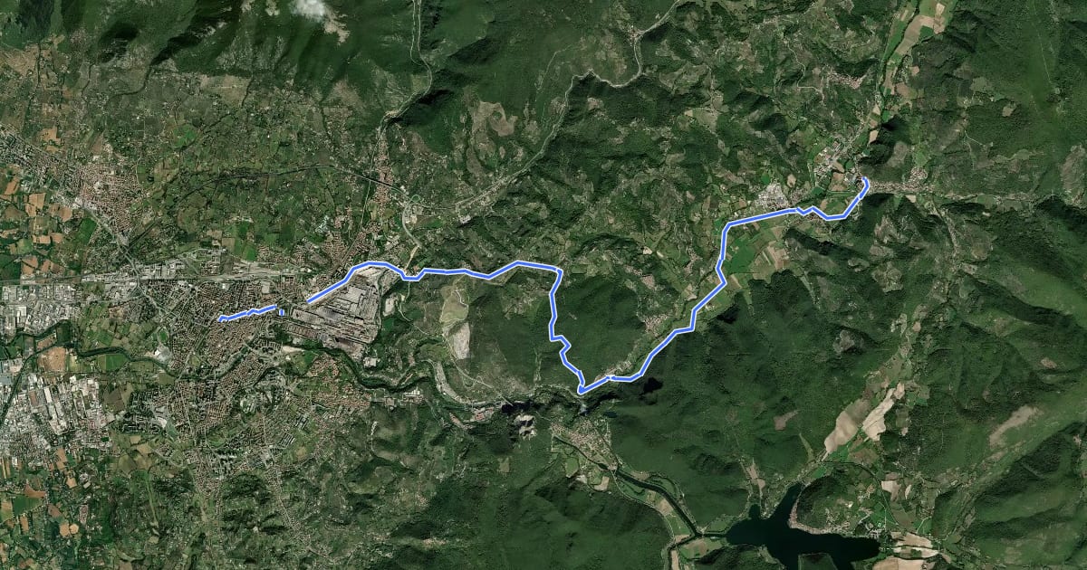 Маршрут Via di Francesco - Tappa 15A на спутниковом снимке