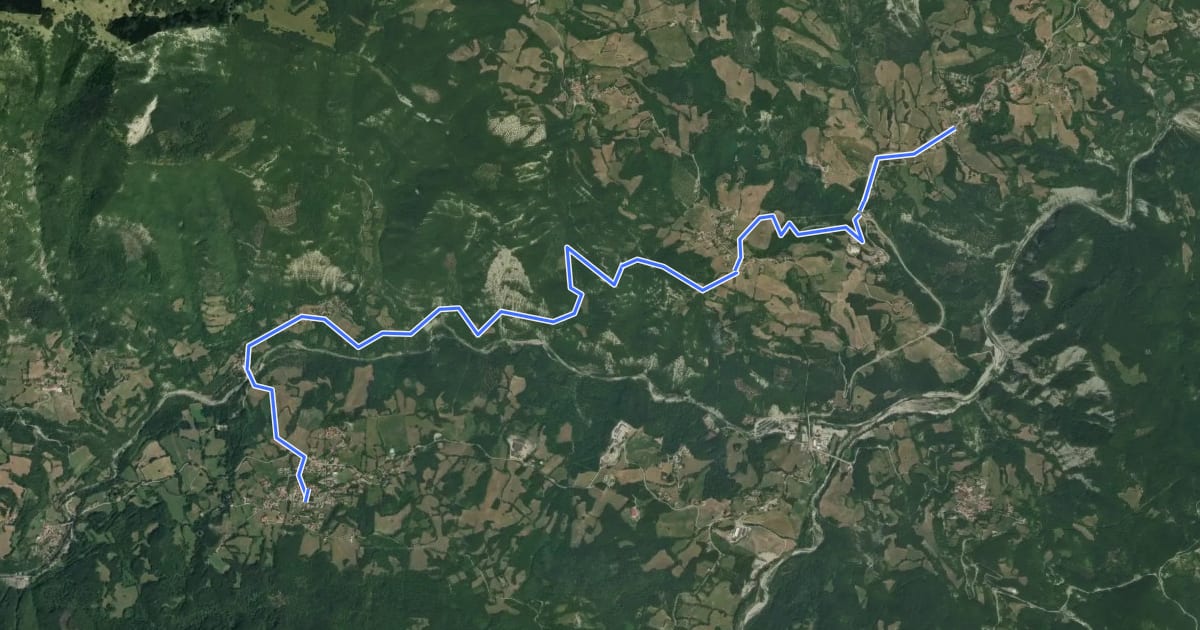 Маршрут Via di Linari - tappa 6 - Ranzano - Palanzano на спутниковом снимке