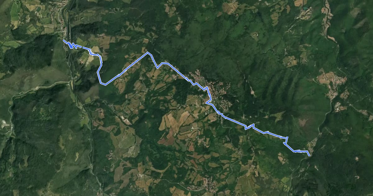 Маршрут Via di Montesenario на спутниковом снимке