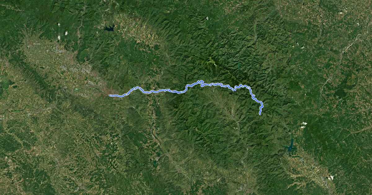 Маршрут Via di San Francesco, Firenze – La Verna / direttrice nord на спутниковом снимке