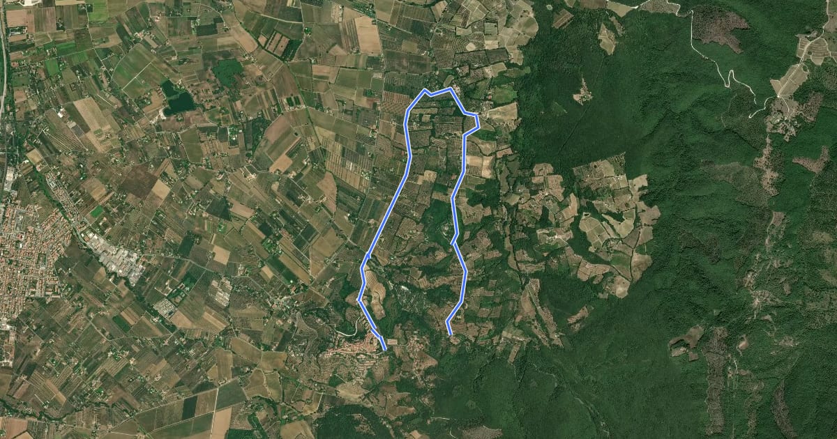 Маршрут Via di Segalari на спутниковом снимке