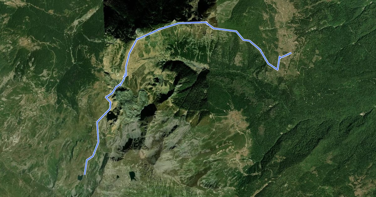 Маршрут Via Dinarica Kosovo - Stage 13 на спутниковом снимке
