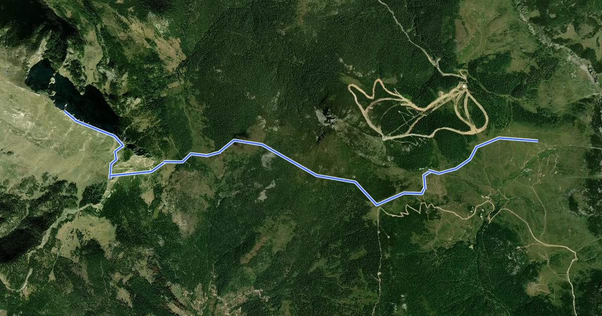 Маршрут Via Dinarica Kosovo - Stage 3 на спутниковом снимке
