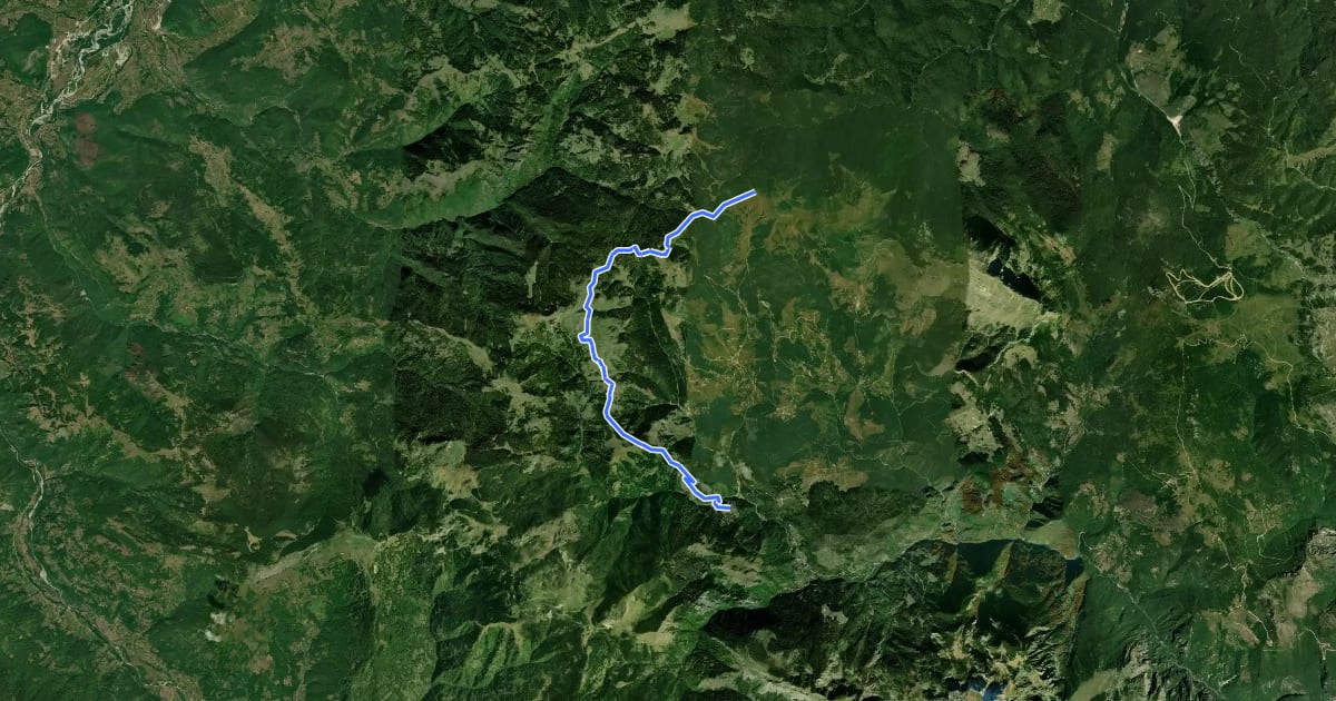 Маршрут Via Dinarica Kosovo - Stage 5 на спутниковом снимке