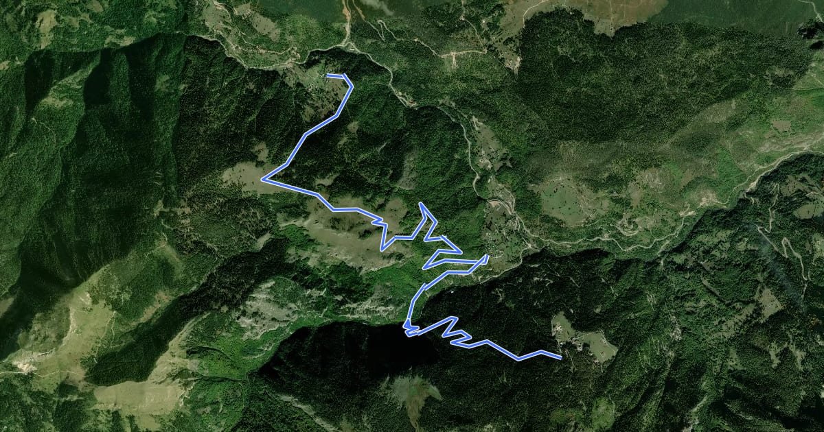Маршрут Via Dinarica Kosovo - Stage 6 на спутниковом снимке
